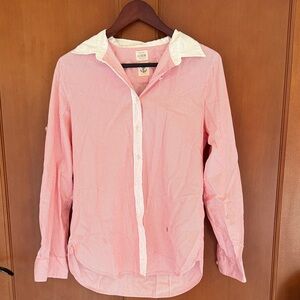 J. Crew Pink and White Button Down Shirt